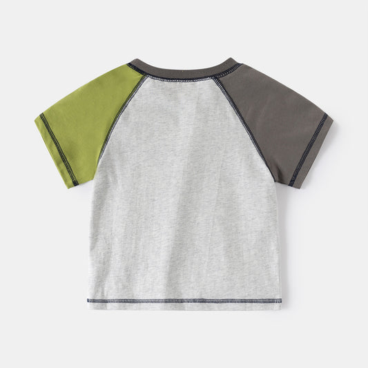 Round Neck Short Sleeve T-Shirt for Boys Casual Summer Clothing