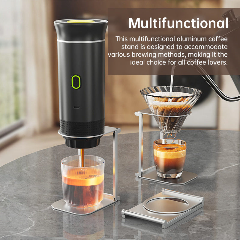Foldable Aluminum Alloy Coffee Stand - Portable Drip Holder for Espresso & Pour-Over, Perfect for Camping & Travel