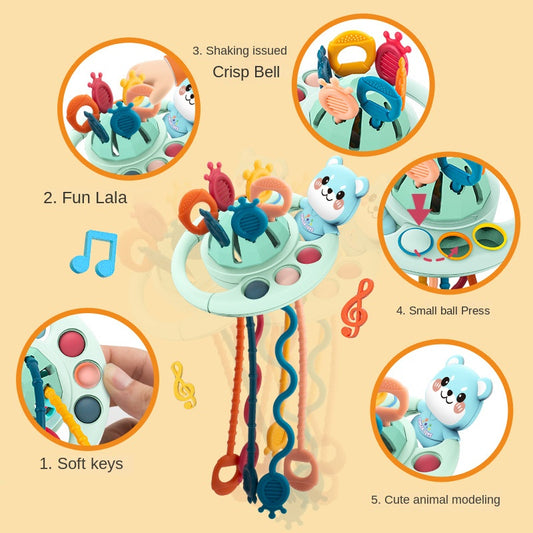 Fun Suction Cup Toy for Biting and Pressing, Finger Exercise, Early Education Sensory Integration Cognitive Developmental Educational Toy for Infants and Toddlers