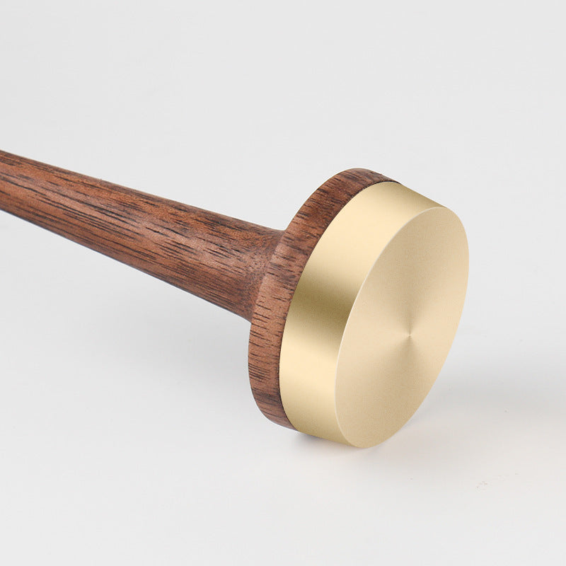 Wooden Walnut & Brass Ring Display Stand, Solid Wood Ring Rack, Custom Logo Printing, Modern Minimalist Style