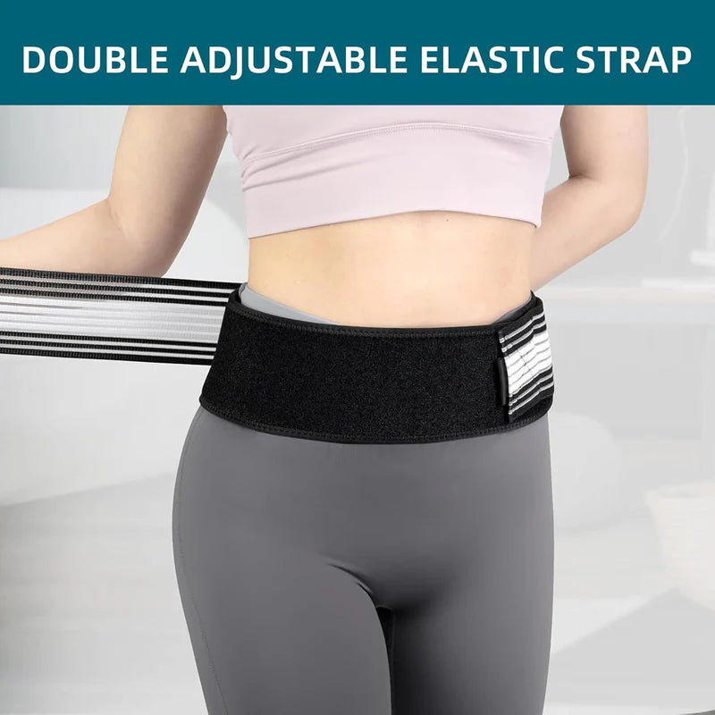 Adjustable Back Support Belt Material: Elastic Nylon + Breathable Mesh Color: Black with White Stripes