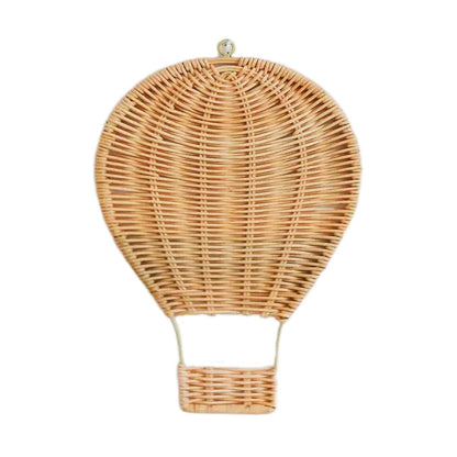 Handmade Rattan Hot Air Balloon Wall Hanging Decoration for Kids' Room, Home Decor, Baby Photo Prop