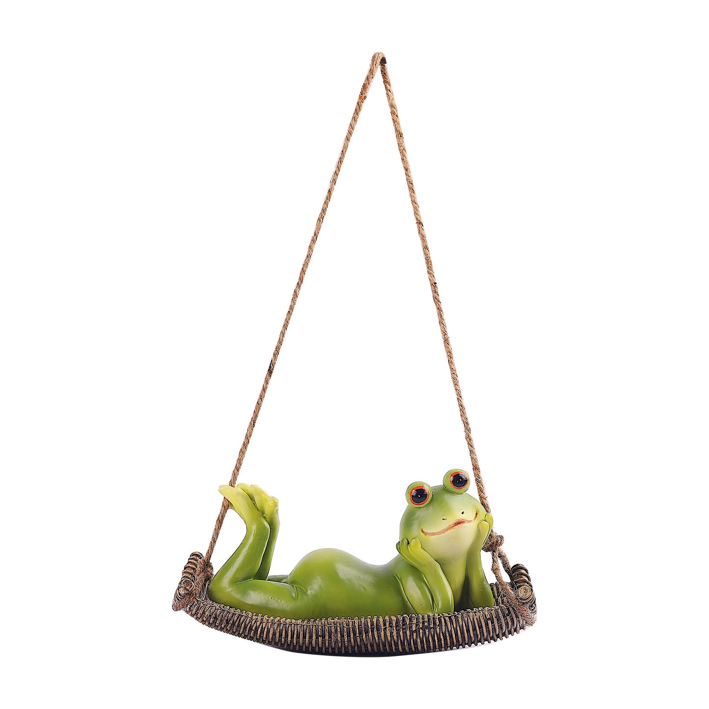 Artificial Animal Outdoor Garden Decoration, Cute Fun Frog and Easter Bunny Cradle Hanging Ornament
