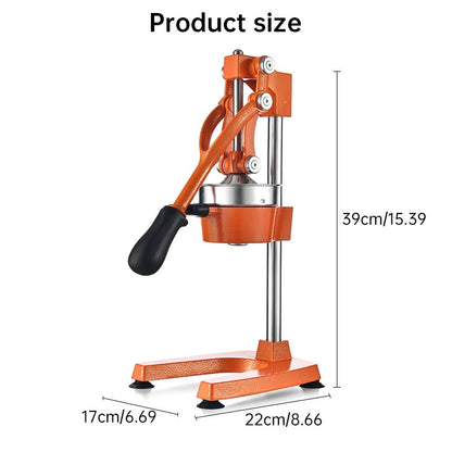 Cast Iron Citrus Juicer: extra-large commercial manual press, heavy duty countertop squeezer for fresh orange juice.