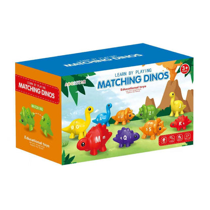 Cross-border Early Education Dinosaur Alphabet Matching Puzzle Toy Enlightenment Cognitive Alphabet Number Pattern Intellectual Assembly Toy