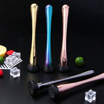 Stainless Steel Ice Crusher Muddler Bar Tool for Lemon Tea, Cocktail Mixing,