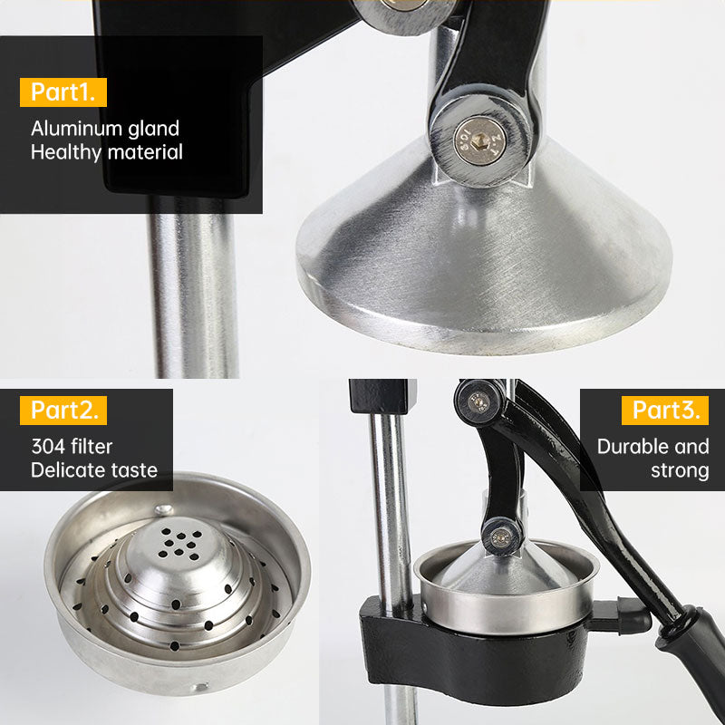 Cast Iron Citrus Juicer: extra-large commercial manual press, heavy duty countertop squeezer for fresh orange juice.