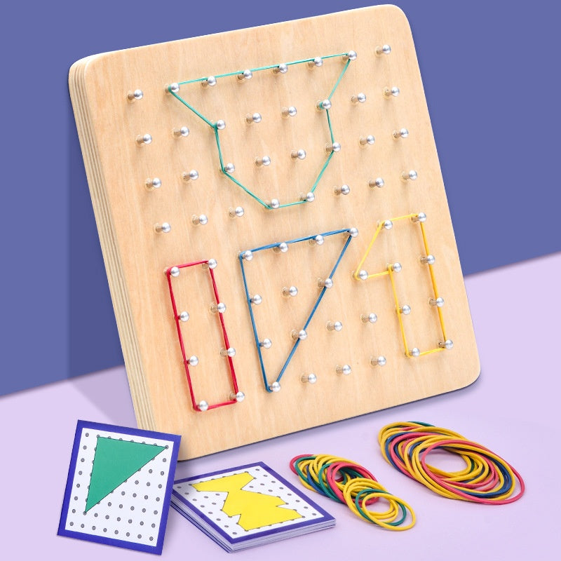 Children's Montessori Early Education Intellectual Wooden Toy Kindergarten First Grade Math Student Nail Board Teaching Aid