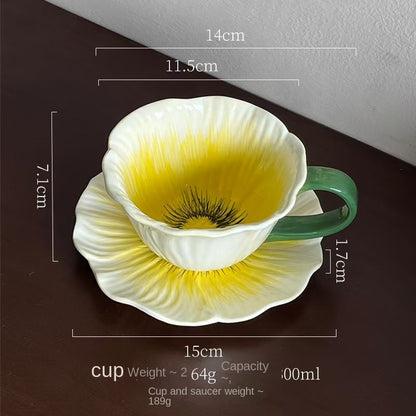 Stylish Ceramic Latte Cup Set for Women, Minimalist Design, High-Aesthetic Coffee Mug