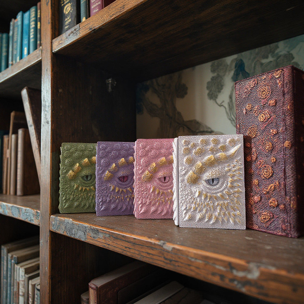 New Clear Cream-Colored Resin Animated Dragon Book with Demon's Eye for Independent Site