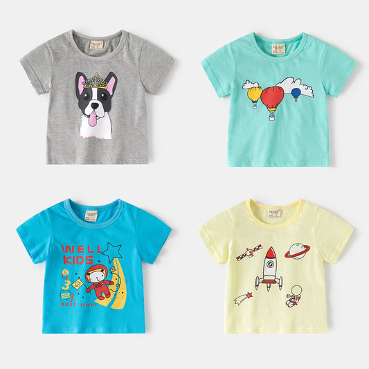 Boy's Short Sleeve T-Shirt  Cartoon Half Sleeve Baby Summer Top