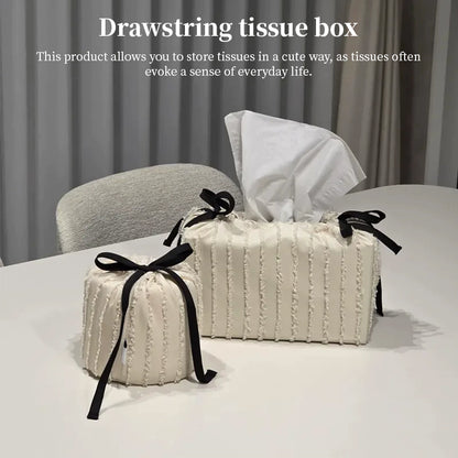 Korean Style Living Room Tissue Box Cover - Cake Design Decorative Fabric Holder, Cute Home Decor for Girls
