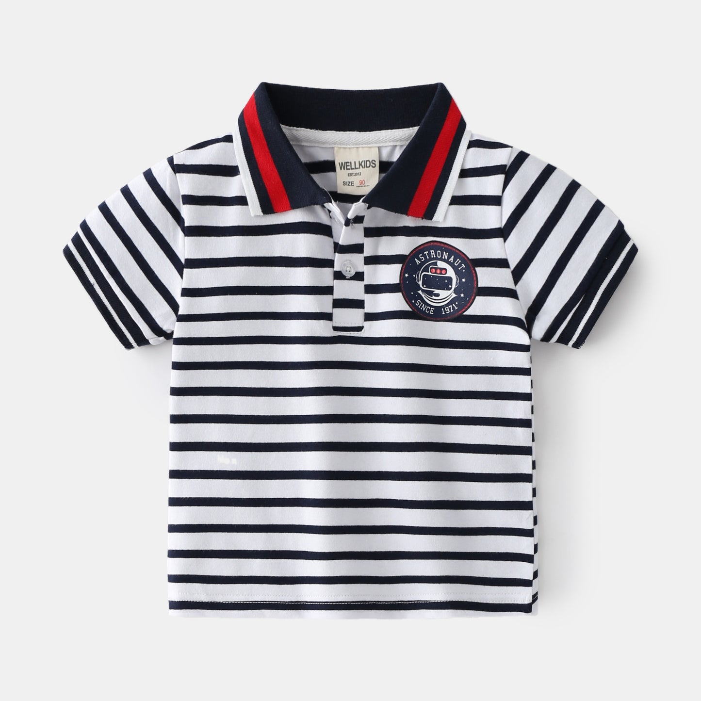 Cartoon Letter Print Short Sleeve Polo Shirt for Boys Casual Summer Style