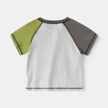 Round Neck Short Sleeve T-Shirt for Boys Casual Summer Clothing