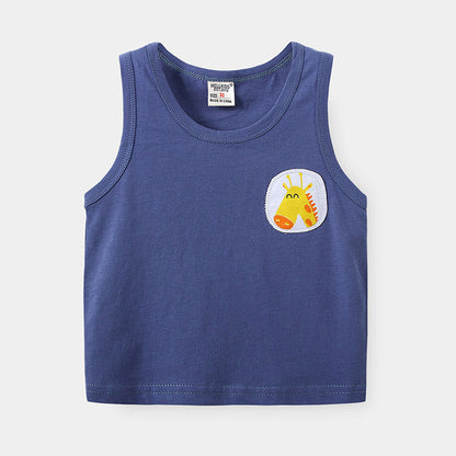 Sleeveless Vest T-Shirt Summer Kids Clothing Thin Style for 1-3 Years Old Toddler Tops Wholesale