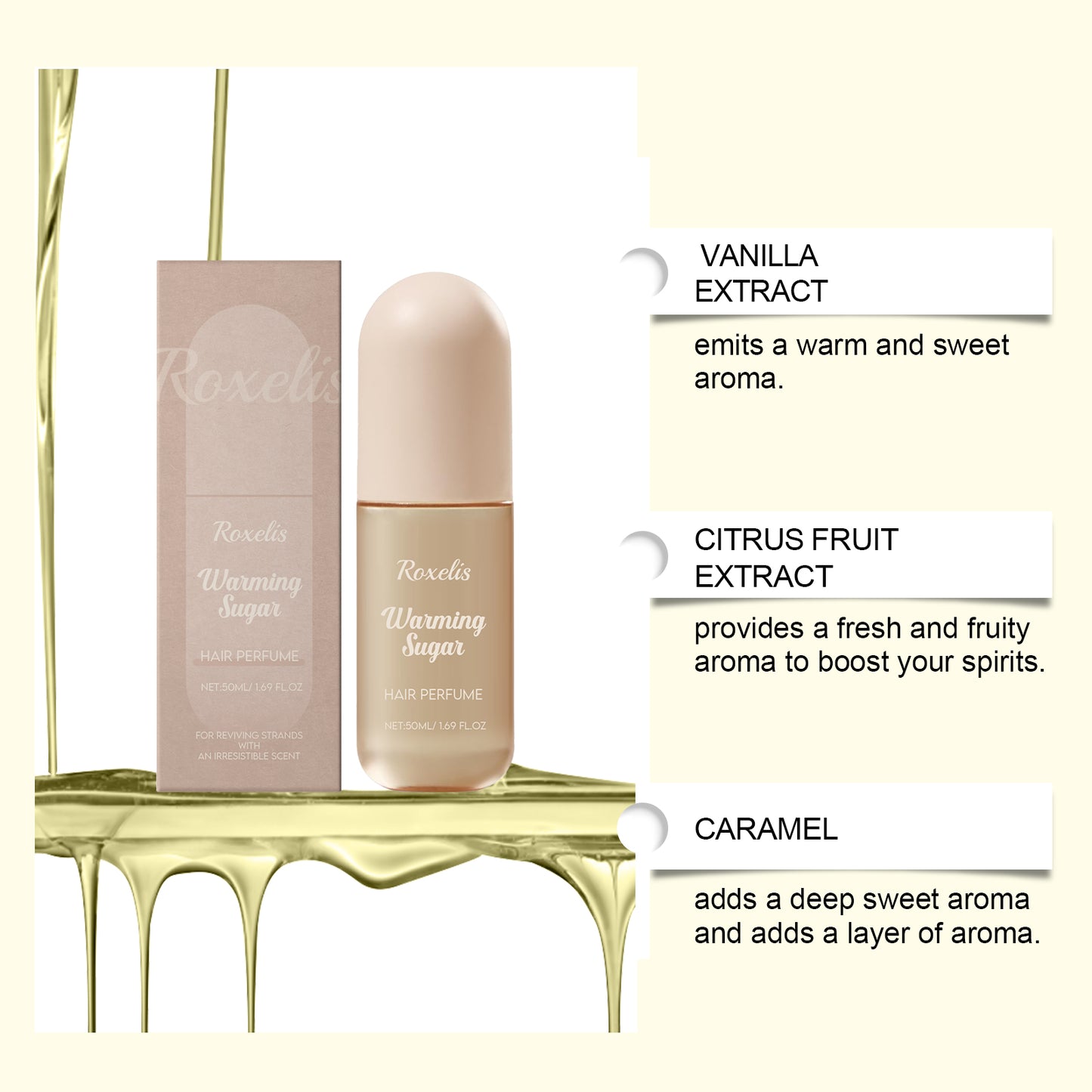 Roxelis Vanilla Fragrance Spray, Everyday Natural Fragrance Gentle Body Hair Refreshing Spray