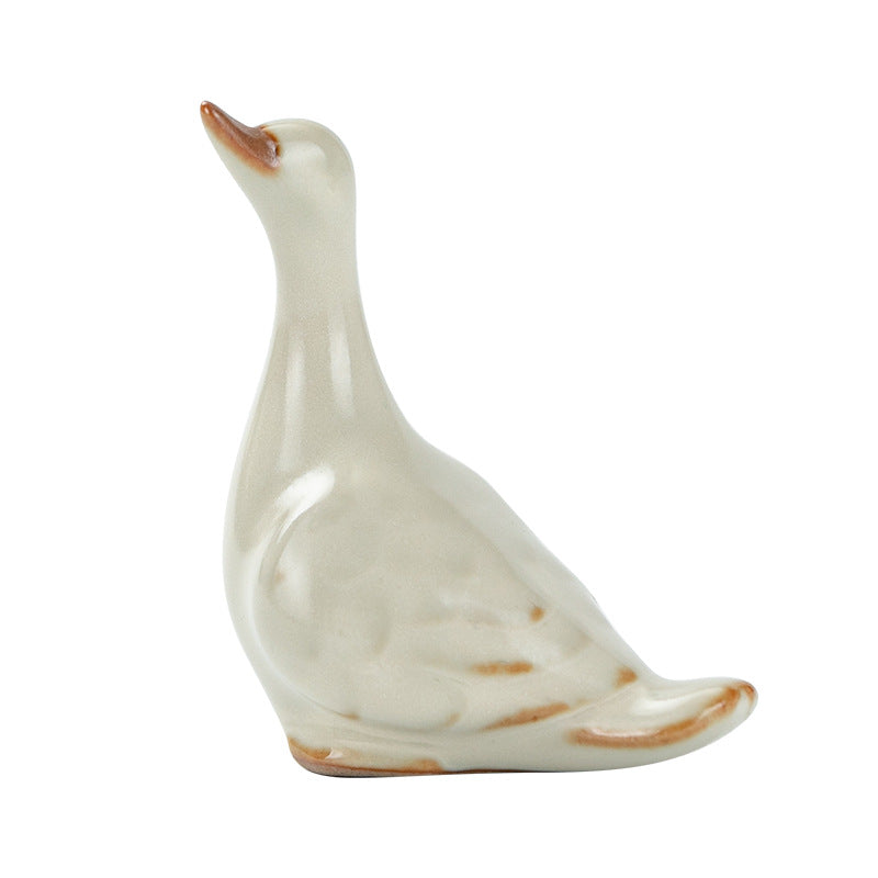 RuYao Tea Pet Ornament, Tea Tray Accessory, Cute Duck Tea Cover Holder, Tea Ceremony Decorative Item