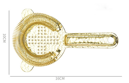Stainless Steel Ice Filter with Cross Pattern 304 for Cocktail Mixing, Spring-Loaded Ice Strainer