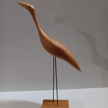 Crane walnut ornament wooden wood carving living room TV cabinet decoration