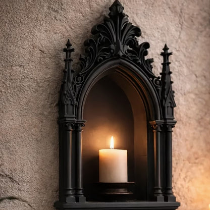 3D Printed Retro Gothic Wall Shelf for Living Room Decorative Storage Rack