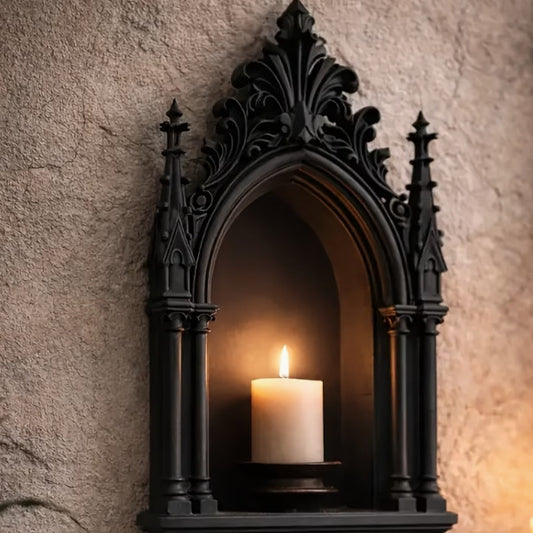 3D Printed Retro Gothic Wall Shelf for Living Room Decorative Storage Rack