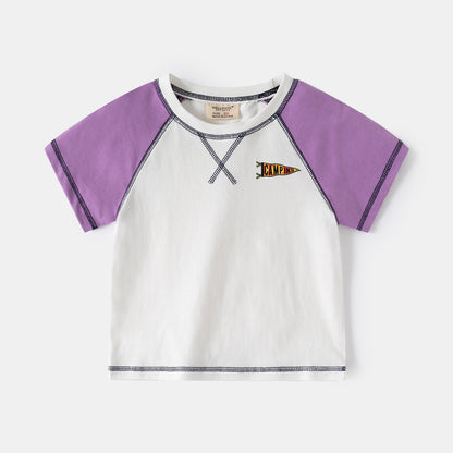 Round Neck Short Sleeve T-Shirt for Boys Casual Summer Clothing