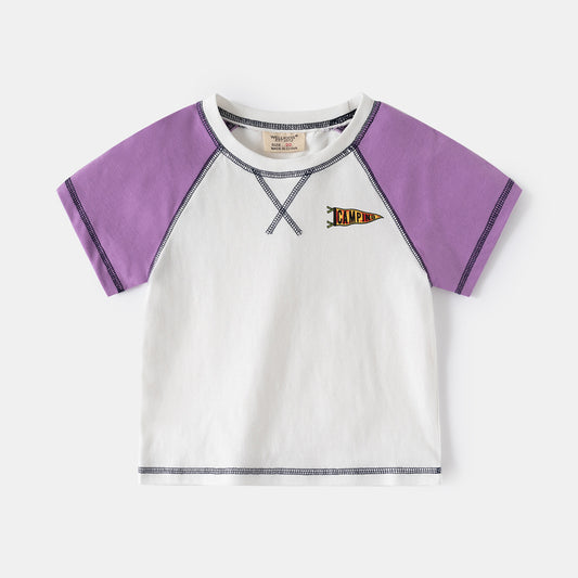 Round Neck Short Sleeve T-Shirt for Boys Casual Summer Clothing