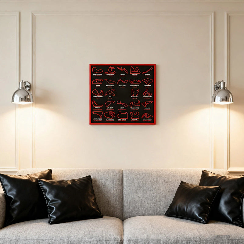 2026 Circuit Map Poster - Premium Art Print for Home & Office Decor, Living Room, Bedroom, Bar, Cafe, Man Cave Gift