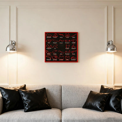 2026 Circuit Map Poster - Premium Art Print for Home & Office Decor, Living Room, Bedroom, Bar, Cafe, Man Cave Gift