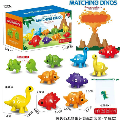 Cross-border Early Education Dinosaur Alphabet Matching Puzzle Toy Enlightenment Cognitive Alphabet Number Pattern Intellectual Assembly Toy
