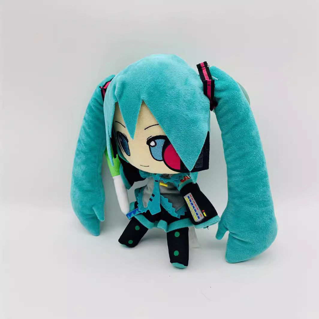30cm Large Standing Green Holding Onion Sound Miku Plush Doll Toy Doll