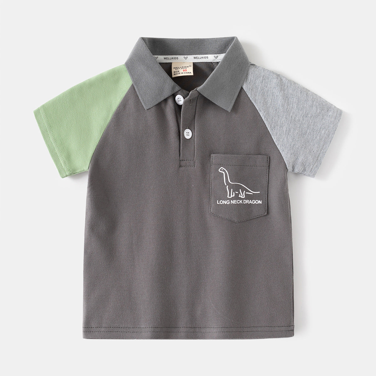 Children's Short Sleeve T-Shirt, Boy's Summer Polo Shirt, Pocket Baby Top, Trendy Casual Clothing
