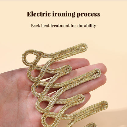 Gold Thread Chinese Knot Button, Trapezoid Frog Closure for Dancewear & Oriental Dress