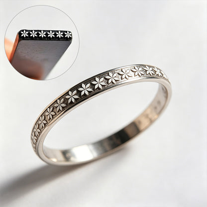 Delicate Lace Edge Metal Stamp | Jewelry Maker’s Hole Punch for Custom Ring & Bracelet Marking | Romantic Floral Texture Tool