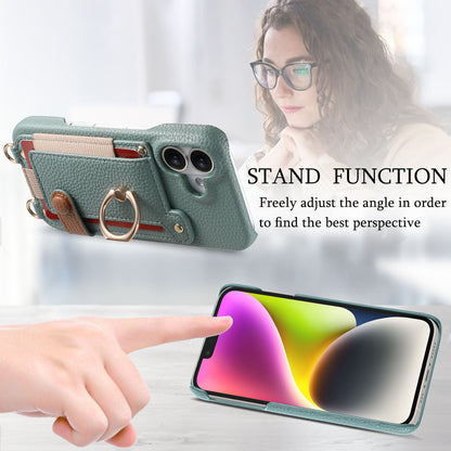 Suitable for iPhone 17 Pro phone case diagonal long hanging rope Air leather card insertion Apple 16 Promax protective cover