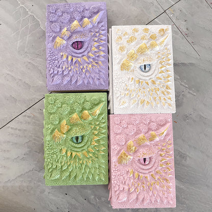 New Clear Cream-Colored Resin Animated Dragon Book with Demon's Eye for Independent Site