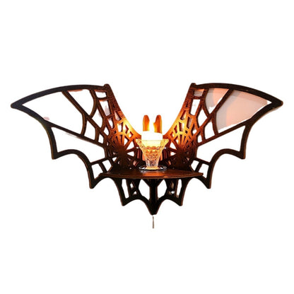 Wooden Bat Spider Web Right Angle Corner Shelf for Bedroom and Bathroom Storage Rack
