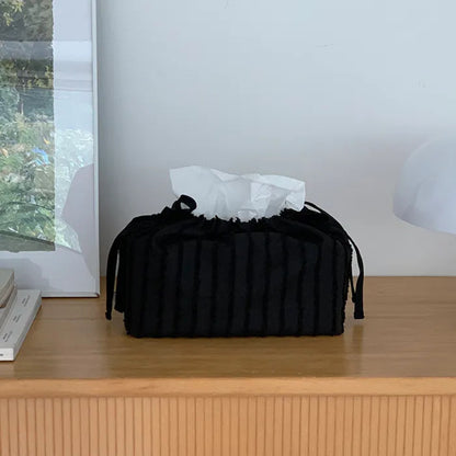 Korean Style Living Room Tissue Box Cover - Cake Design Decorative Fabric Holder, Cute Home Decor for Girls