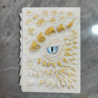 New Clear Cream-Colored Resin Animated Dragon Book with Demon's Eye for Independent Site
