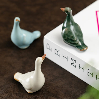 RuYao Tea Pet Ornament, Tea Tray Accessory, Cute Duck Tea Cover Holder, Tea Ceremony Decorative Item