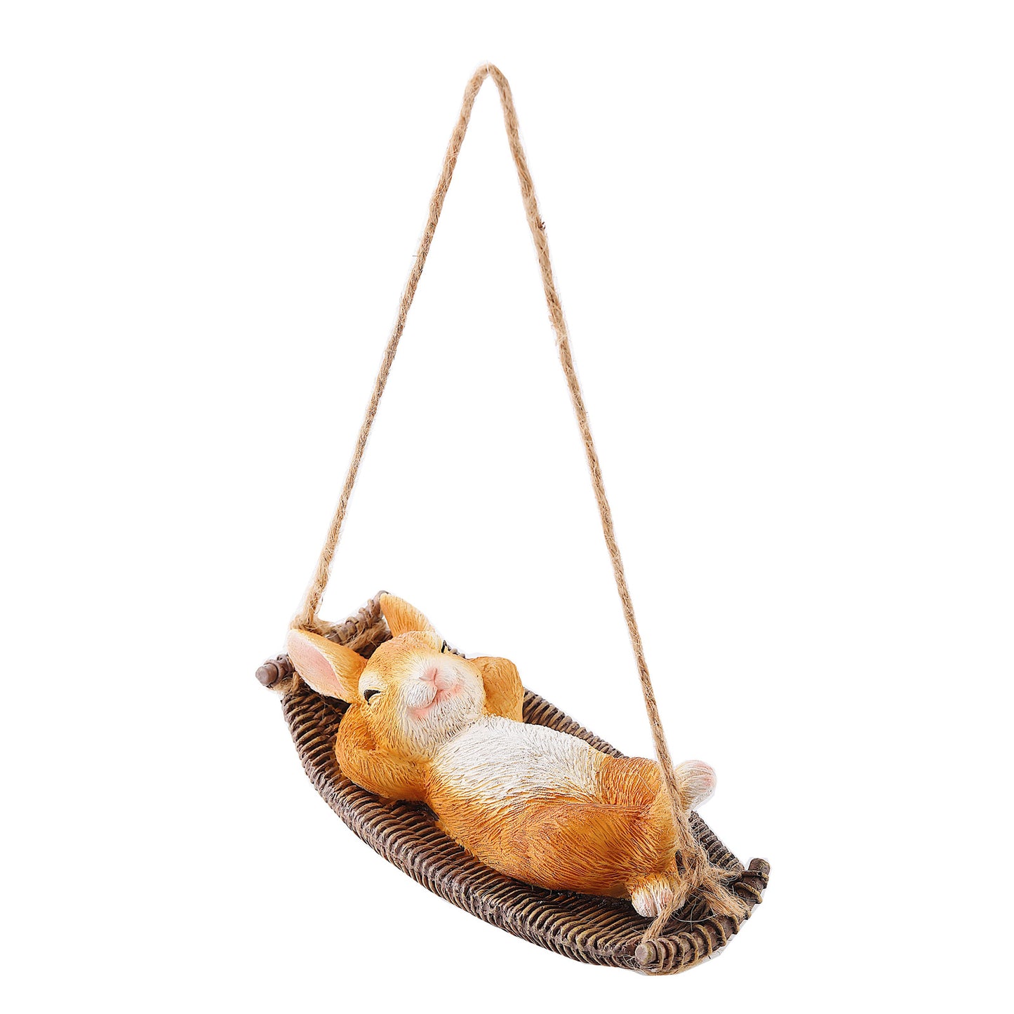 Artificial Animal Outdoor Garden Decoration, Cute Fun Frog and Easter Bunny Cradle Hanging Ornament
