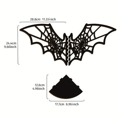 Wooden Bat Spider Web Right Angle Corner Shelf for Bedroom and Bathroom Storage Rack