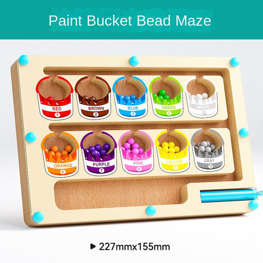 Children's wooden magnetic pen cognitive early education number color classification counting board beneficial intelligence toy