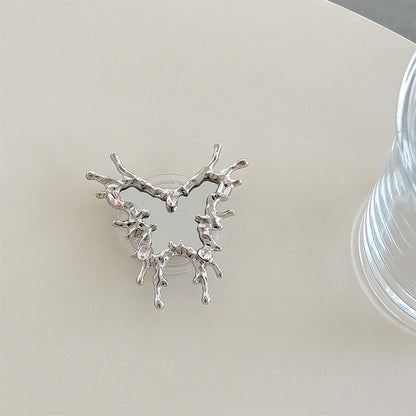 Love Butterfly Mirror Mobile Airbag Bracket Magnetic Back Patch Women's Makeup Mirror