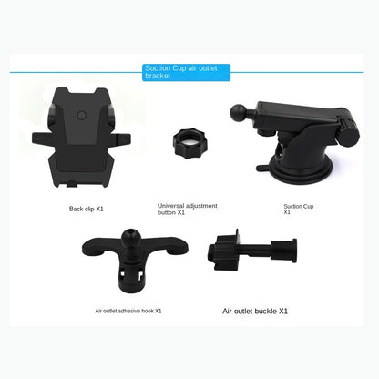 Long Rod Automatic Lock Car Phone Holder Telescopic Suction Cup Mount for Car Air Vent Lazy Live Streaming