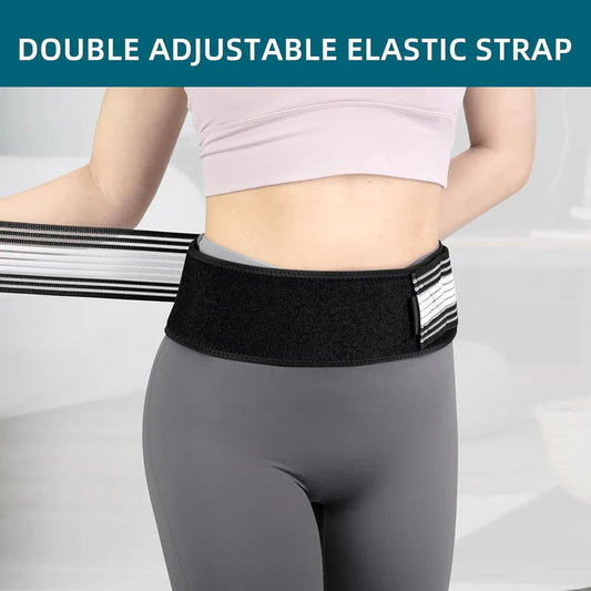 Adjustable Back Support Belt Material: Elastic Nylon + Breathable Mesh Color: Black with White Stripes