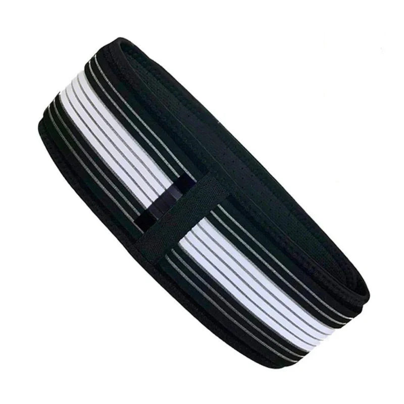 Adjustable Back Support Belt Material: Elastic Nylon + Breathable Mesh Color: Black with White Stripes